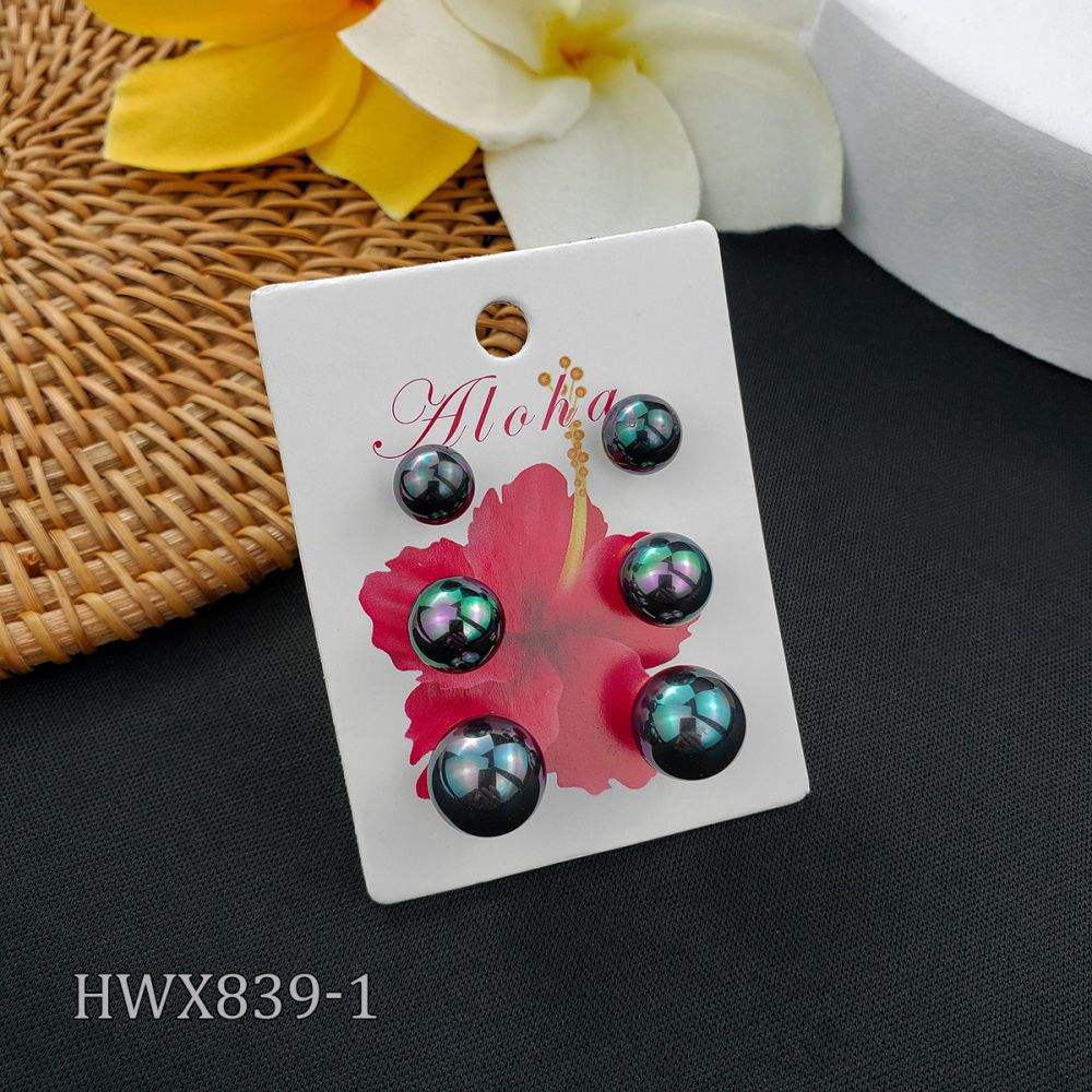 Simple Style Round Copper Plating Inlay Pearl Ear Studs 1 Set