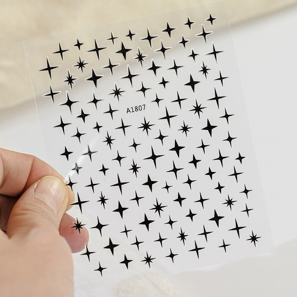 Взрывная наклейка для маникюра в четыре угла звезды интернет-знаменитости 3D клейкая Серебряная Взрывная звезда простая Сладкая наклейка для ногтей своими руками