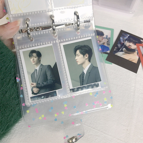ins style three-hole loose-leaf refill 4-grid card page bag 1-inch ID photo storage book transparent inner page handbook accessories