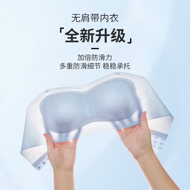 Summer Thin Strapless Bra for Women, Non-Slip, Small Chest Gathering, Beautiful Back, Seamless Invisible Bra That Won'T Fall Off during Dancing Summer Thin Strapless Bra for Women, Non-Slip, Small Chest Gathering, Beautiful Back, Seamless Invisible Bra That Won'T Fall Off during Dancing
