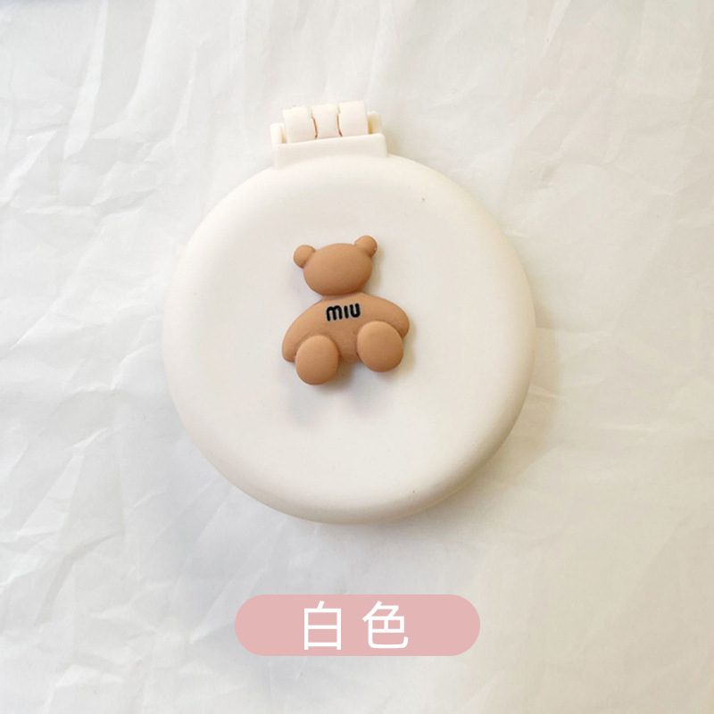 Lindo espejo pequeño con un mini peine de colchón de aire portátil para niñas peine de bolsa de aire plegable peine de masaje espejo todo en uno