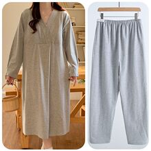 医院待产裙孕妇纯棉春秋进产房喂奶哺乳睡裙产妇生产月子服家居裙