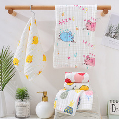 Children's towel six-layer gauze cotton face wash baby towel baby newborn high-density cartoon small handkerchief