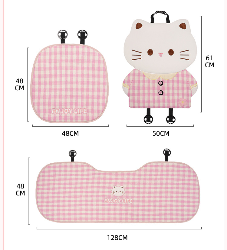 Bowknot Car Headrest Neck Pillow, All-Season Universal Car Seat Cushion, Lumbar Pillow, Stylish Goddess Car Pillow