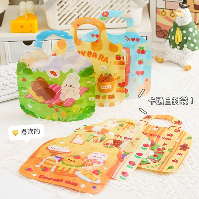 Cartoon Handheld Alien Self-Sealing Bag Cute Cookie Candy Snack Packaging Bag Dessert Portioning Bag