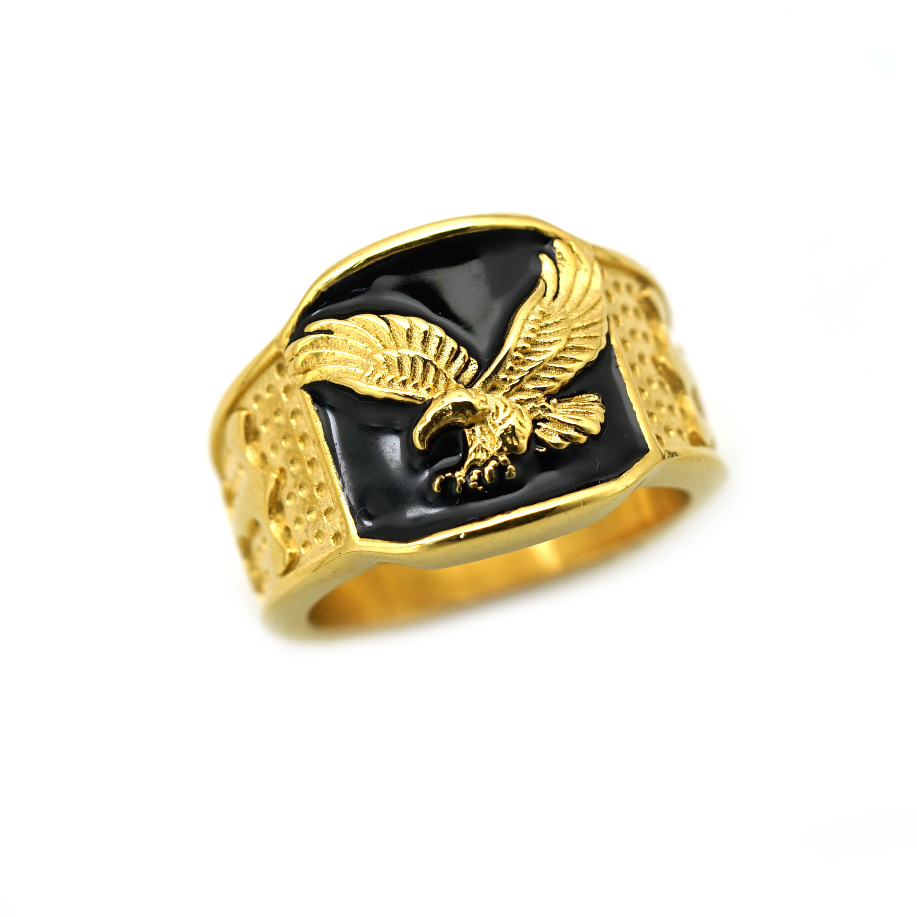 17g Weight Hip-Hop 316 Stainless Steel Color Block Men Signet Rings