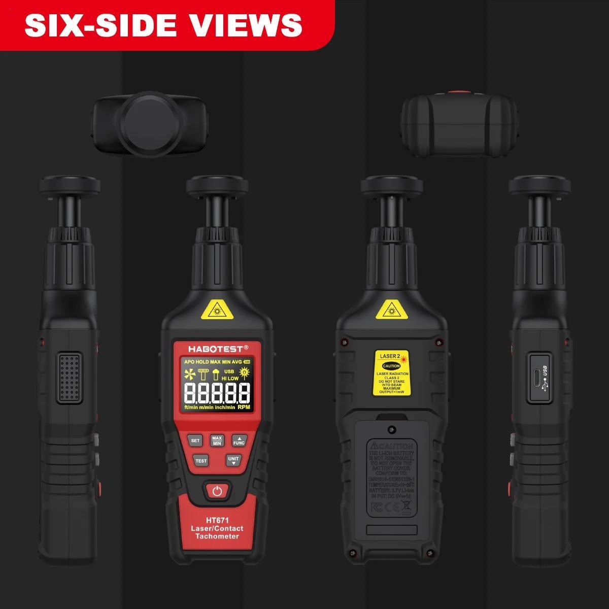 HABOTEST/Huabo HT673/HT670/HT671 Non-Contact Dual-Purpose Tachometer