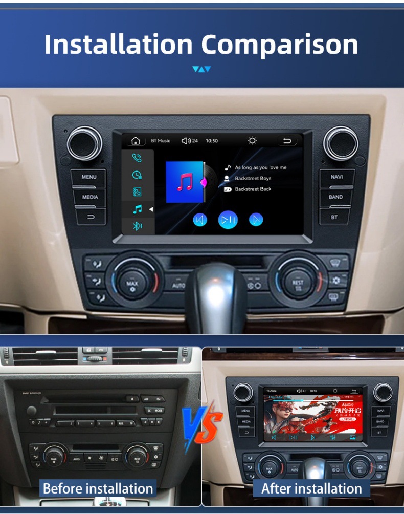 Suitable for Bmw 3 Series E90 E92 E93 Car Central Control Large Screen Navigation Carplay Audio and Video Player
