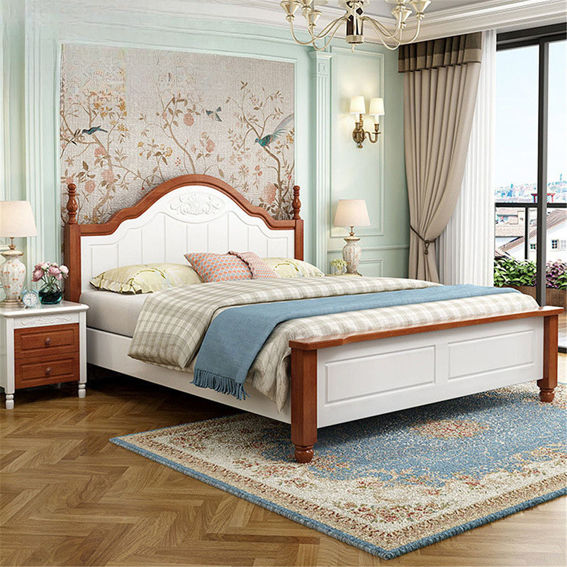 American-Style Simple Solid Wood Bed 1.68m Large Bed Economical and Affordable Pastoral Style Children's Bed Manufacturer Wholesale Direct Sales American-Style Simple Solid Wood Bed 1.68m Large Bed Economical and Affordable Pastoral Style Children's Bed Manufacturer Wholesale Direct Sales
