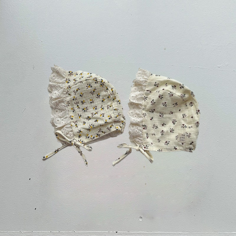 Sombrero de bebé de encaje francés vintage primavera princesa de encaje sombrero de corte para bebés pequeños sombrero solar