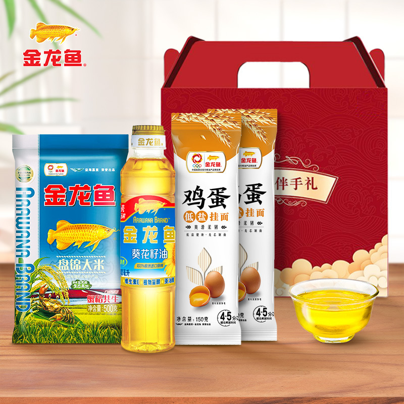 金龙鱼稻米油400ml送大米500g食用油小油米组合礼品套装|undefined