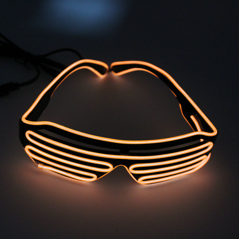 En stock directo de fábrica el luz fría gafas luminosas flash luminoso barra de control de voz obturador gafas led