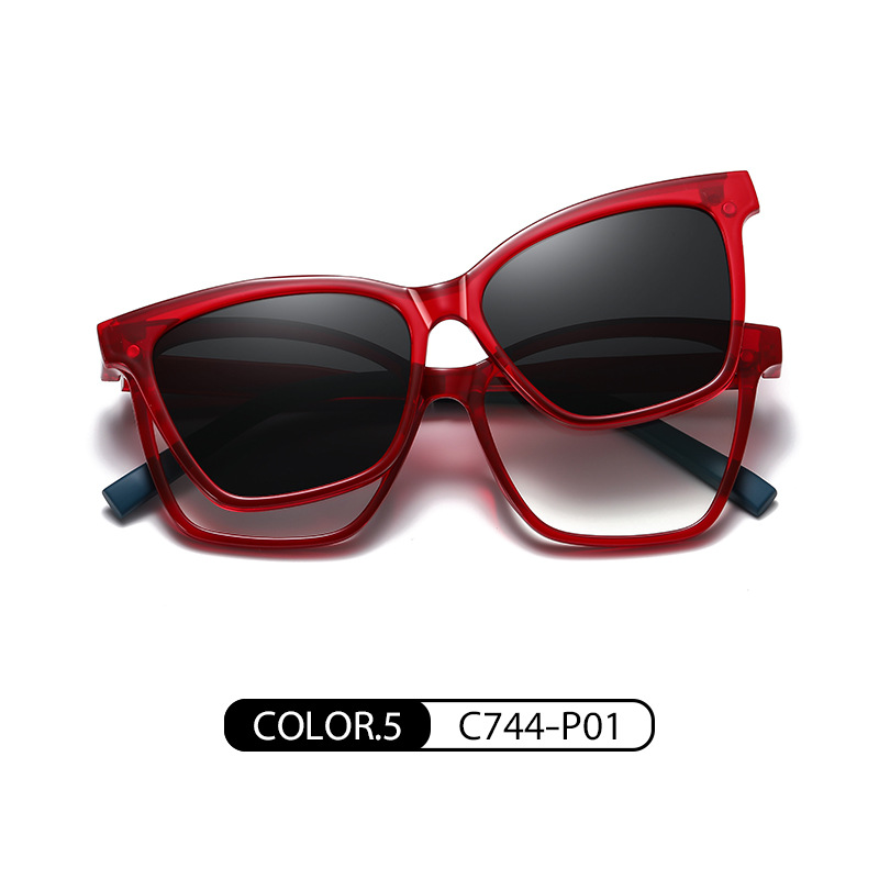 CG7704 europeo y americano nuevo miopía magnética conjunto gafas un espejo de doble uso TR90 ultra-ligero conductor de la moda gafas de sol polarizadas