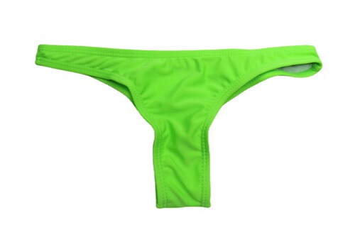 Cross-border European and American new sexy women's solid color pleated thong bikini multi-color swimming trunks sexy underwear
