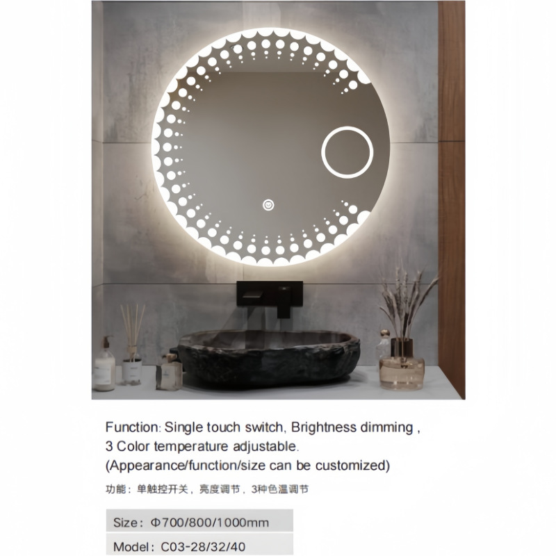 espejo de baño LED colgado en la pared espejo de baño anti-nebble con luz espejo inteligente de baño doméstico colgado en la pared espejo de baño image 5