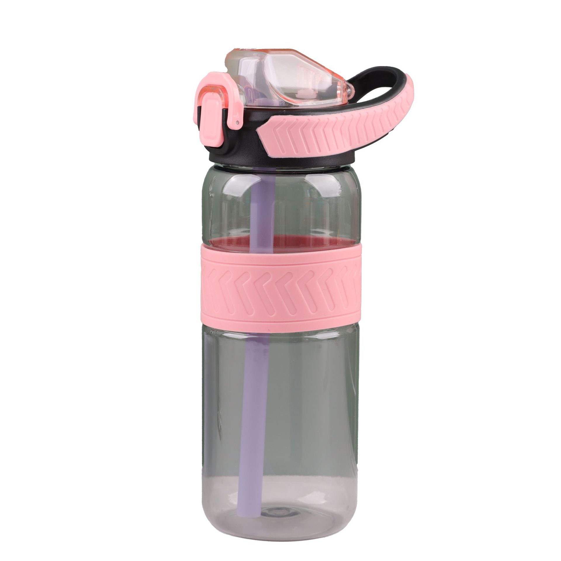 Moda simple taza de paja de plástico transparente de gran capacidad portátil al aire libre taza de agua de acondicionamiento físico para niños verano al por mayor