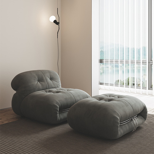 Nordic Creative Designer Hippo Sofa Vintage Steel Tooth Leisure Lazy Sofa New Simple Single Sofa Chair