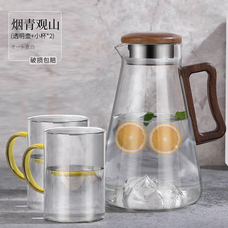 투명한 산냉수병 + 재컵 2개