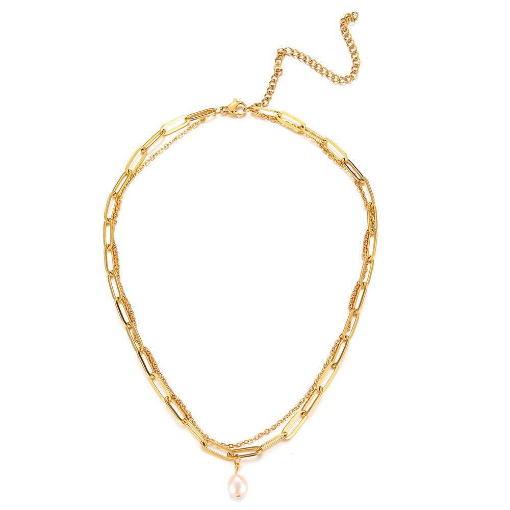 304 Stainless Steel Material Wholesale Jewelry Simple Style Solid Color 304 Stainless Steel Pendant Necklace