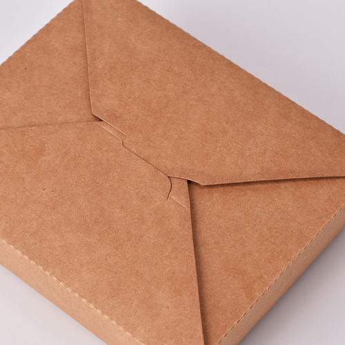 New-style kraft paper food containers for takeaway and delivery—disposable boxes perfect for fried rice, salads, fried chicken, grilled meats, and bento-style fast-food meals.