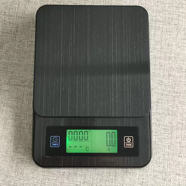 EURECARE Stainless Steel Coffee Scale Multifunctional Kitchen Scale 2kg/0.1g Weighing Timing Thermometer Electronic Scale