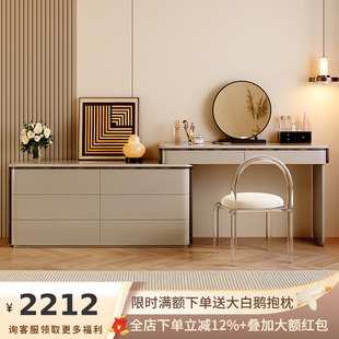 Ji and Antique Style Solid Wood Bucket Cabinet Integrated Bedroom Light Luxury Modern Storage Cabinet Bed End Telescopic Cosmetic Table Dressing Table