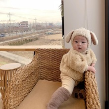 ins2021冬宝宝护耳帽婴儿兔耳朵帽子可爱韩国0-3岁男女童毛线帽