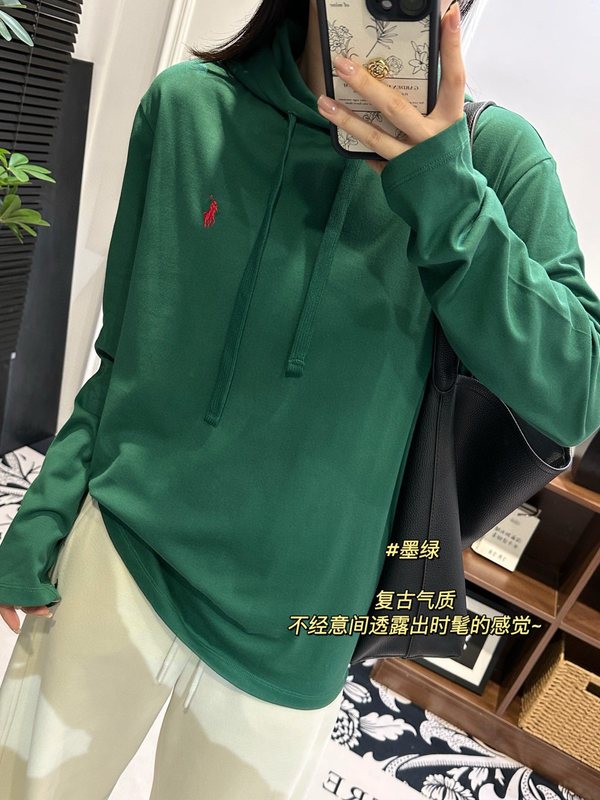 25秋拉夫同款刺绣小马经典连帽休闲直筒卫衣 女士休闲百搭卫衣|undefined