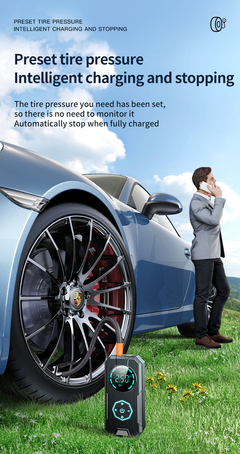 【Ys01】Cross-Border Car Air Pump, Wireless Portable 12V High-Power High-Pressure Automatic Inflator for Vehicles