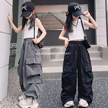 女童2026新款工装裤套装1超薄8款速干涵涵小铺黑色灰色韩式休闲