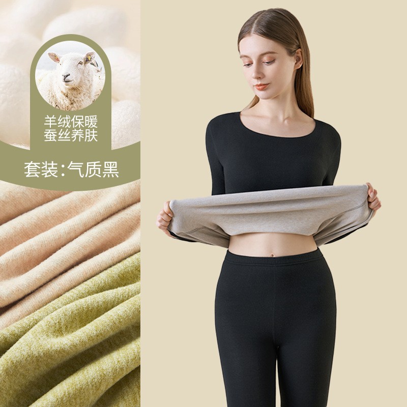 Finnafu2024 nuevo conjunto de invierno de seda de lana cálida para mujeres con chaqueta de invierno de doble cara Degas gruesa para mujeres