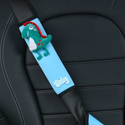 Seat belt shoulder pad – Children's Car Seat Belt - childrens-shoulderneck-protector-single-pack-blue-dinosaur