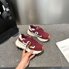 真皮厚底老爹鞋女2025秋季新款韩版百搭华夫阿甘鞋复古运动休闲鞋