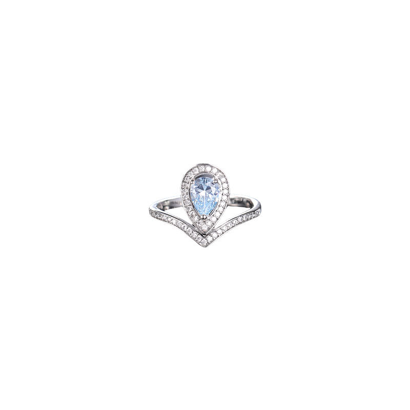 Elegante Doppelreihiger Wassertropfenring Für Damen Im Stil_voghion.com