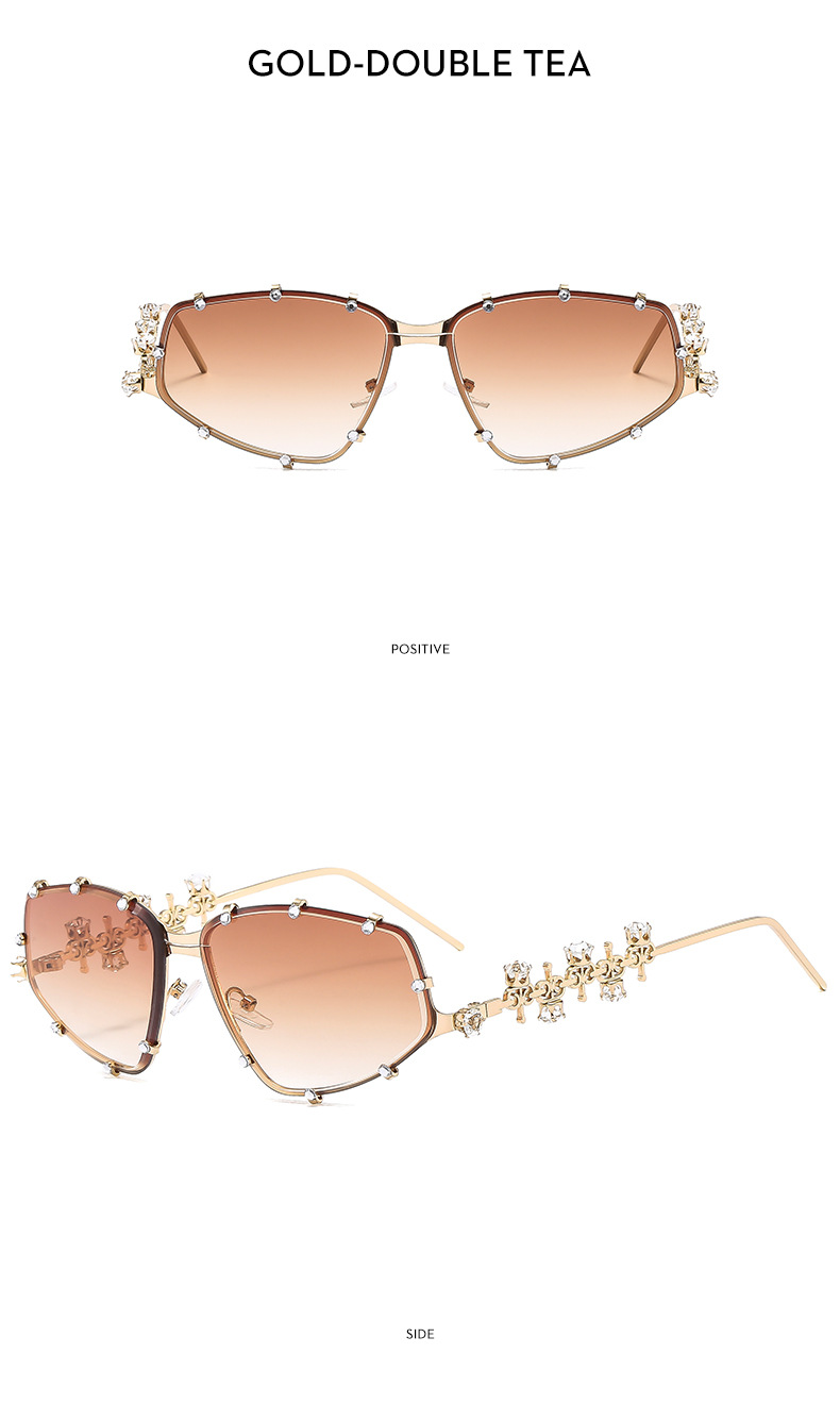 45g Weight Full Frame Glasses Structure Sunglasses, Glasses Classification PC, UV400 Protection Lens Material Special-Shaped Mirror Glasses Style Outdoor, Travel Occasion Solid Color Pattern Unisex Gender Rhinestone Design Streetwear Style Streetwear Solid Color PC UV400 Protection Special-Shaped Mirror Rhinestone Full Frame Women's Sunglasses 16