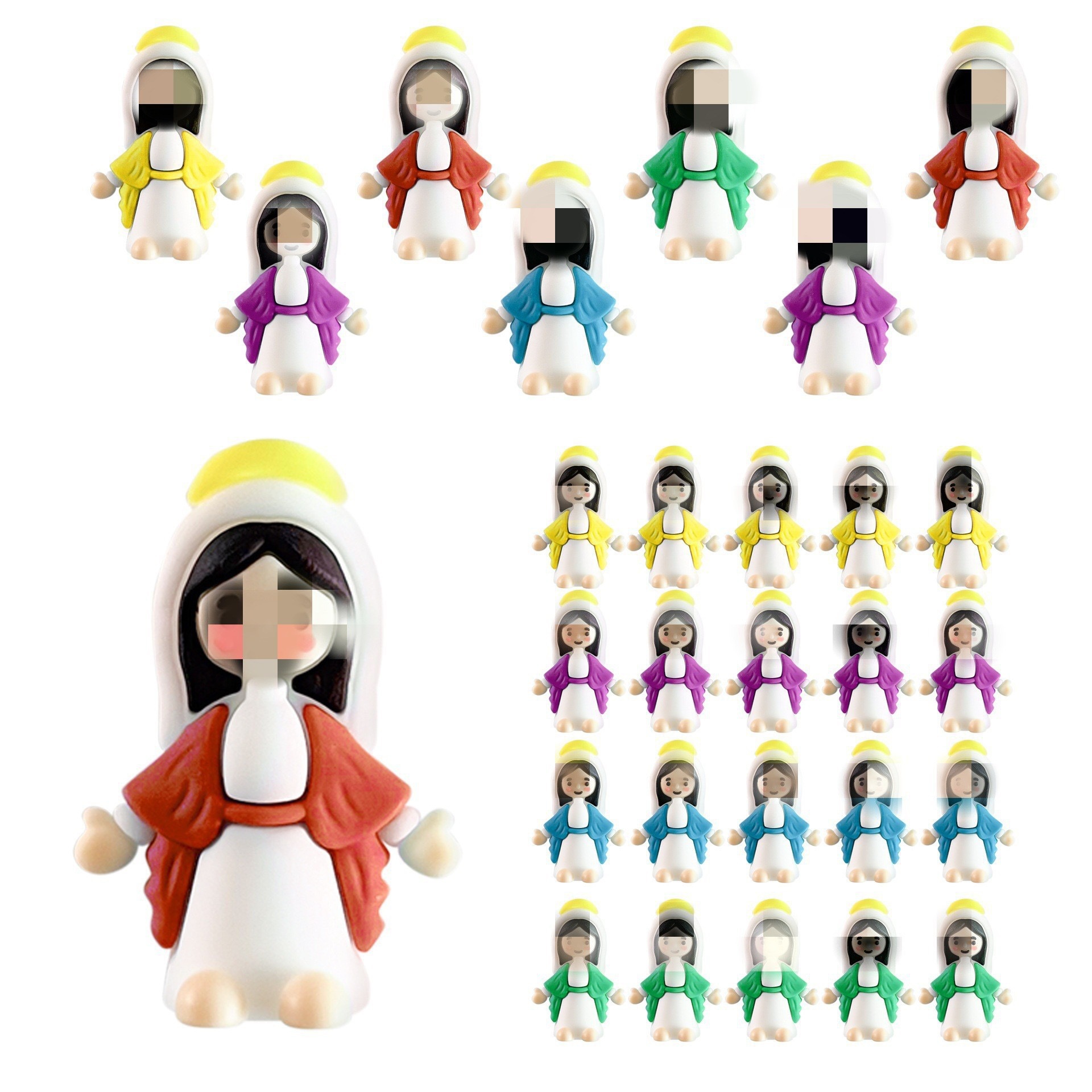 2025跨境爆款复活节新款迷你装饰品小人彩蛋公仔摆件PVC软胶