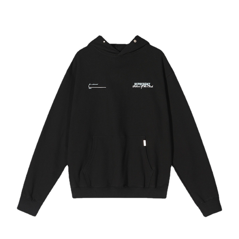 Marea de la calle REPRESENT American Otoño e Invierno eslogan Logotipo de impresión suéter con capucha casual de los hombres Sudadera con capucha de pareja de las mujeres