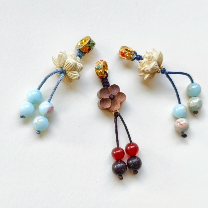 エナメルビーズ桃の木のペンダント蓮の花の新しい中国式のブレスレット|undefined
