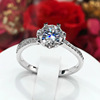 Advanced gemstone ring, fashionable jewelry, accessory, Korean style, high-end, light luxury style, with snowflakes