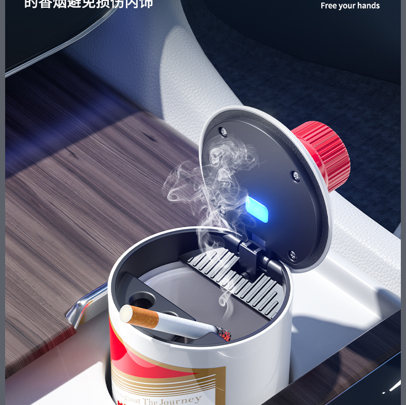 Car Ashtray, High-Quality Ashtray, Elevated Design to Prevent Ash from Flying, Ashtray with a Wine Bottle Design, Ceramic Inner Liner Ashtray