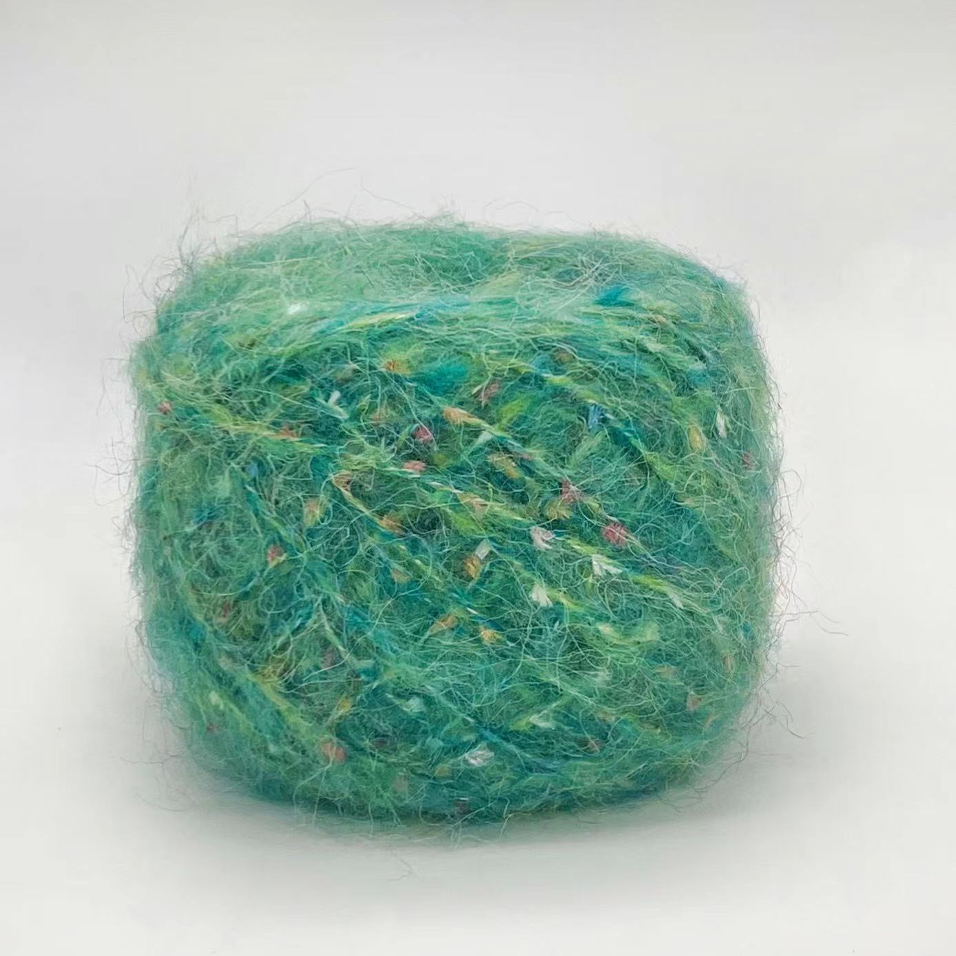 彩点七彩毛亮片马海毛线团手工编制围巾毛衣编织手混线柔软配线