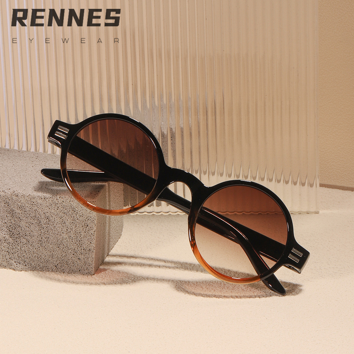 2023 nuevo marco redondo gafas de sol de moda clásica gafas de sol retro color claro cara pequeña gafas de sol moda femenina 97127