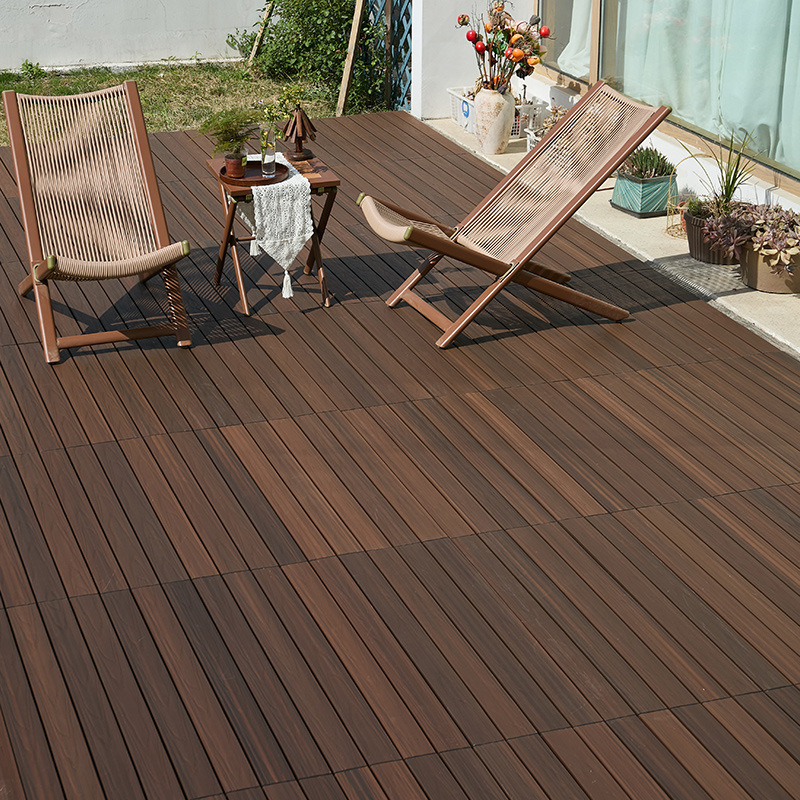Second generation co-extruded wood floor outdoor balcony self-paving splicing Terrace Garden floor renovation anti-corrosion wood plastic floor