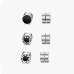 Amazon Fashion Roman Numeral Great Wall Pattern Stainless Steel No Holed Magnetic Earrings eBay Cross-border Men's Accessories