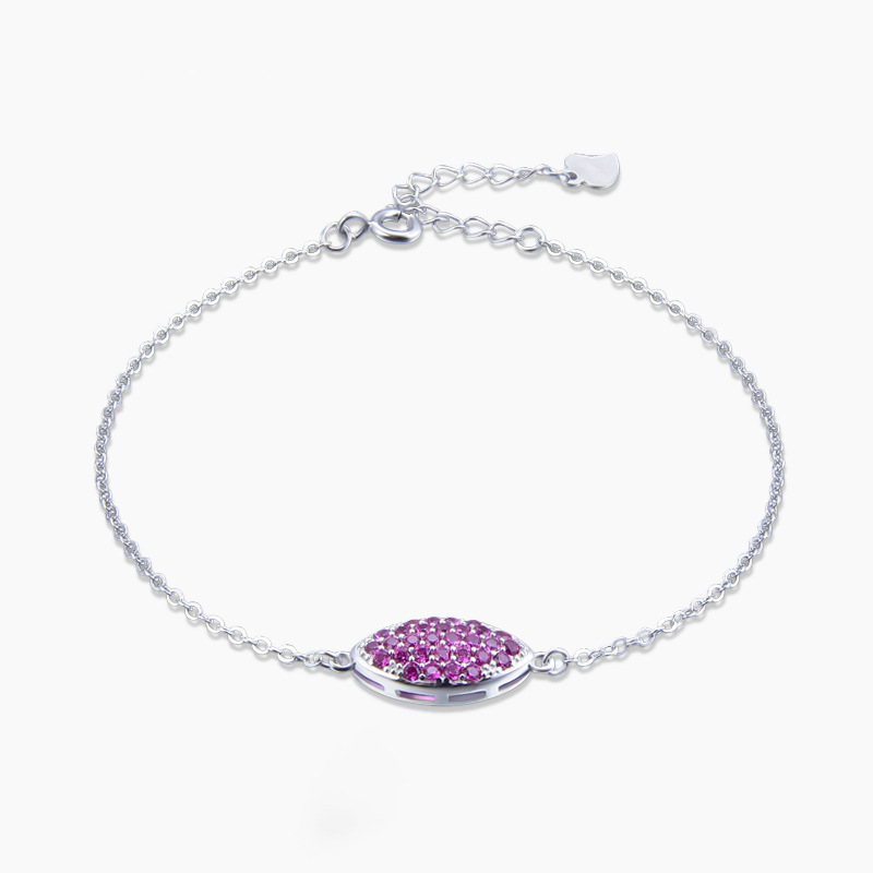 925 plata esterlina elíptica pulsera de diamantes completos mujeres ins estilo europeo y americano nicho de diseño pulsera personalidad temperamento simple joyas