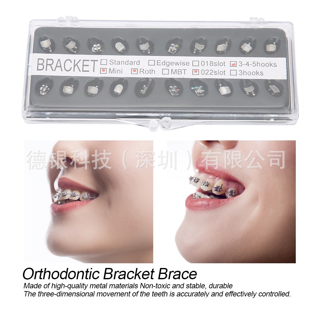 Palo de ortodoncia de metal autoblocante de alambre recto MBT brackets de cerámica brackets autoblocantes en la parte inferior de la malla-ROTH Neutral