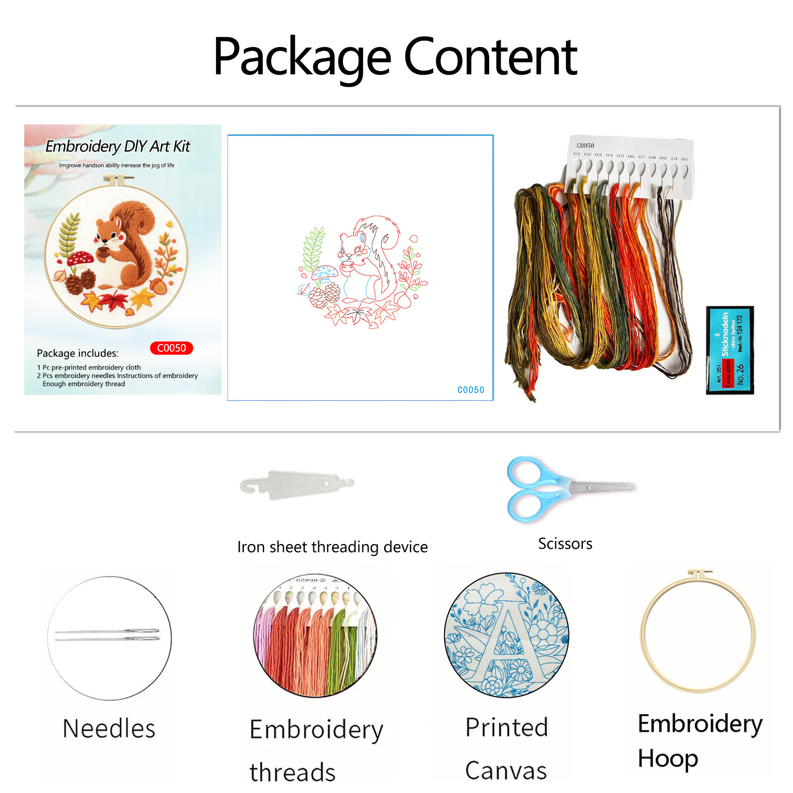 Animales de dibujos animados ardilla bordado colgar dibujos hechos a mano DIY material paquete Lu bordado sala de estar adornos de dibujos animados fábrica al por mayor