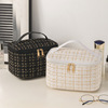 Capacious cosmetic bag, storage system, high quality travel bag, Chanel style