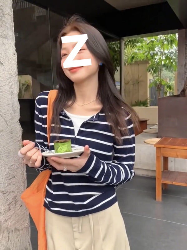 韩系撞色假两件条纹长袖恤女秋2025新款小个子修身显瘦内搭上衣款|undefined
