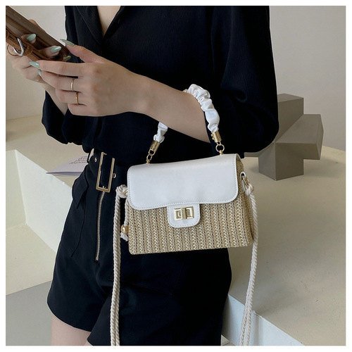 Popular new summer straw bag women's bag trendy simple woven crossbody bag foreign fashion shoulder handbag